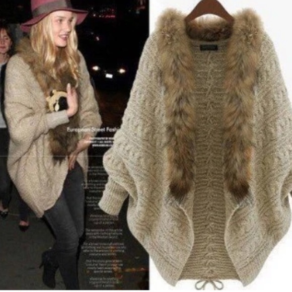 ANAMA trendy cocoon/Batwing style open front cardigan sweater. P size M/L - Picture 2 of 13